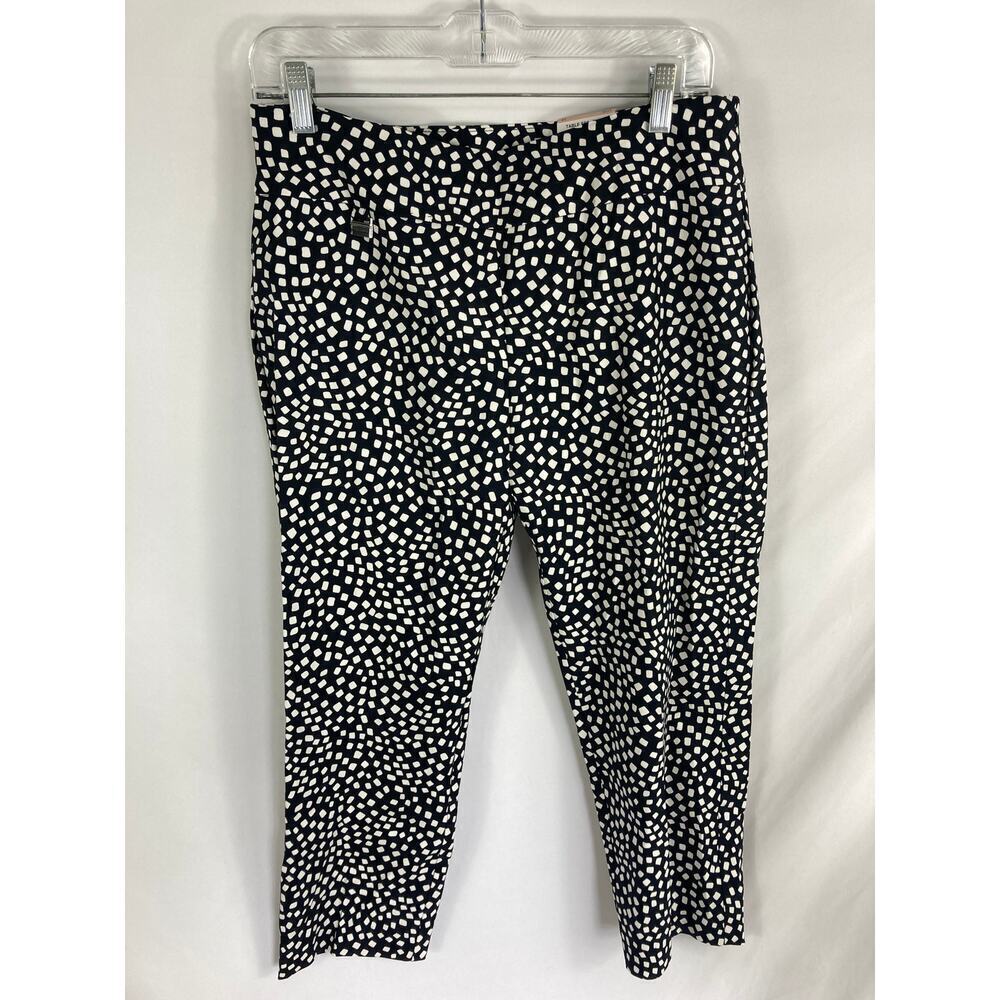NWT Alfani Tummy Control Black White Patterned Pant Size 12